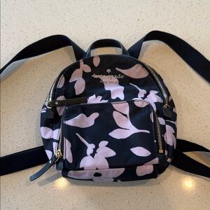 Kate Spade Navy and Lilac Floral Backpack
